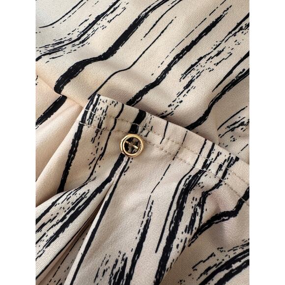 New VALOLIA Women's Beige Stripe 3/4 Sleeve V Neck Casual Tunic Top Size XL - Picture 7 of 7